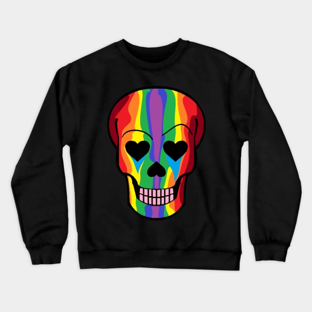 Loverboy Skull - Color Waves Crewneck Sweatshirt by Pellagrino